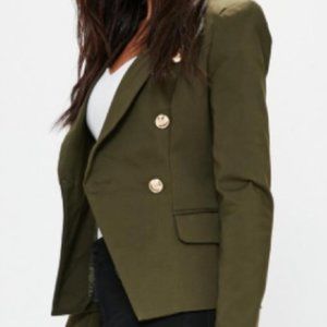 Military Blazer - Gold button in Green khaki